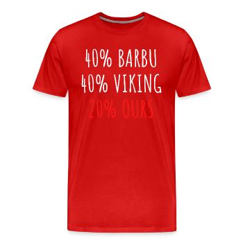 40% Barbu 40% Viking 20% Ours Homme Père Papy pépé - T-shirt bio Premium Homme - rouge - Devant - Damien (186cm)
