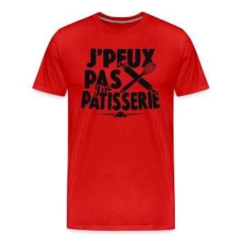 Je Peux Pas J'ai Pâtisserie - T-shirt bio Premium Homme - rouge - Devant - Damien (186cm)