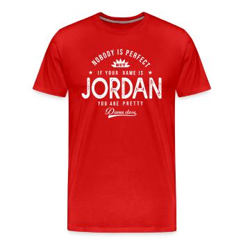 Jordan cadeau shirt personnalisé prénom jordan - T-shirt bio Premium Homme - rouge - Devant - Damien (186cm)