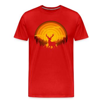 Ombre de cerf - T-shirt bio Premium Homme - rouge - Devant - Damien (186cm)