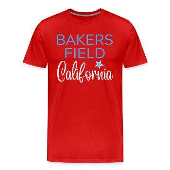BAKERSFIELD California - T-shirt bio Premium Homme - rouge - Devant - Damien (186cm)