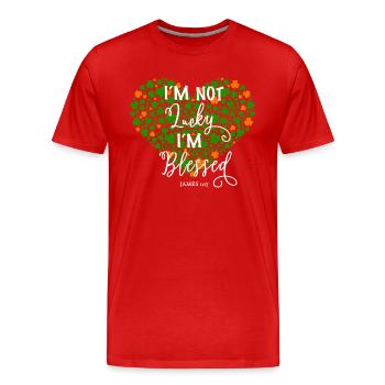 Christian God Faith Religious Gift - Men's Premium Organic T-Shirt - red - Front - Damien (186cm)