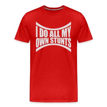 Toutes mes propres cascades - T-shirt bio Premium Homme - rouge - Devant - Damien (186cm)