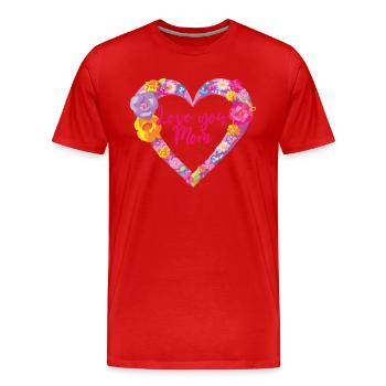Cadeau de fête des mères Bébé maman maman maman Amour maman - T-shirt bio Premium Homme - rouge - Devant - Damien (186cm)
