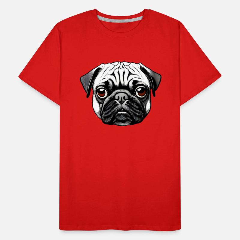 Pug Design Motif d’impression graphique T-shirt bio Premium Homme