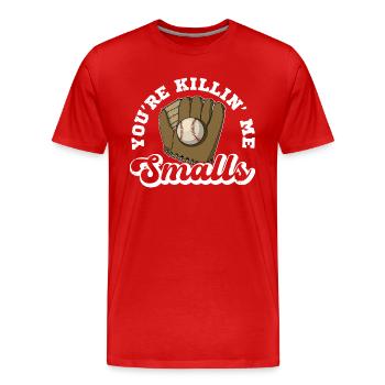 Baseball USA Handschuhe Catcher Pitcher - Männer Premium Bio T-Shirt - Rot - Vorne - Damien (186cm)