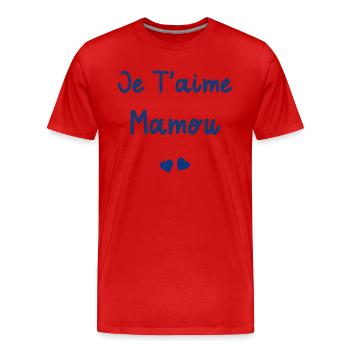 Je t'aime mamou - T-shirt bio Premium Homme - rouge - Devant - Damien (186cm)