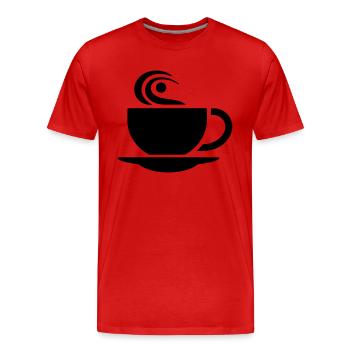 Kaffee - Männer Premium Bio T-Shirt - Rot - Vorne - Damien (186cm)