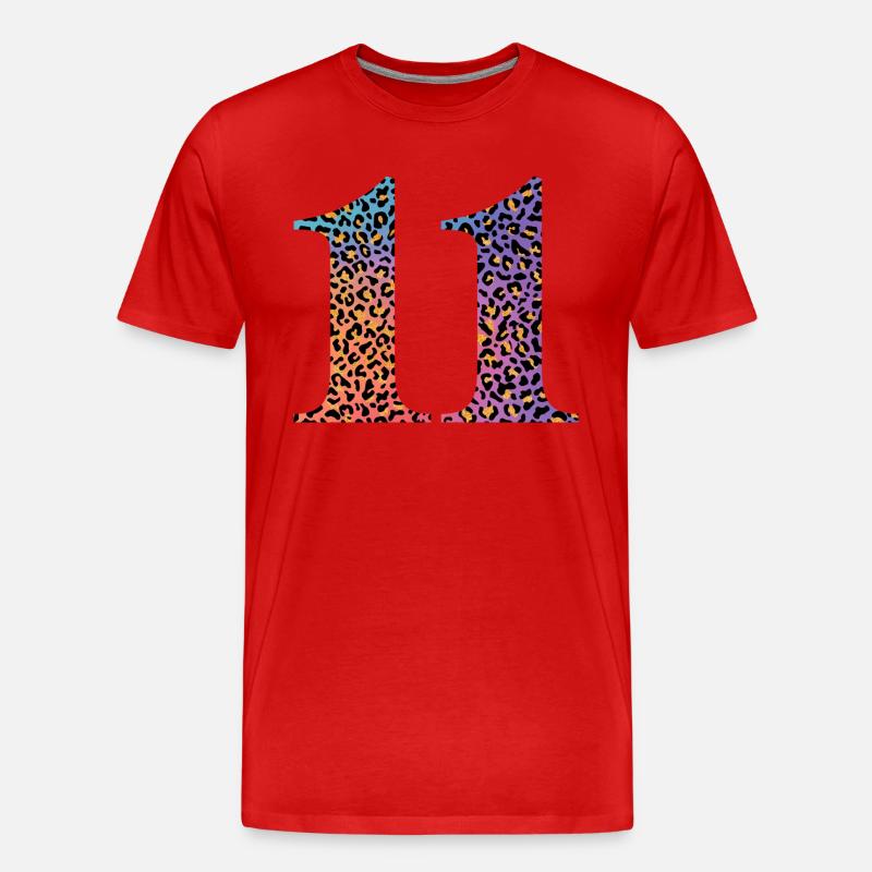 11. Geburtstag Leopard - Männer Premium Bio T-Shirt - Rot
