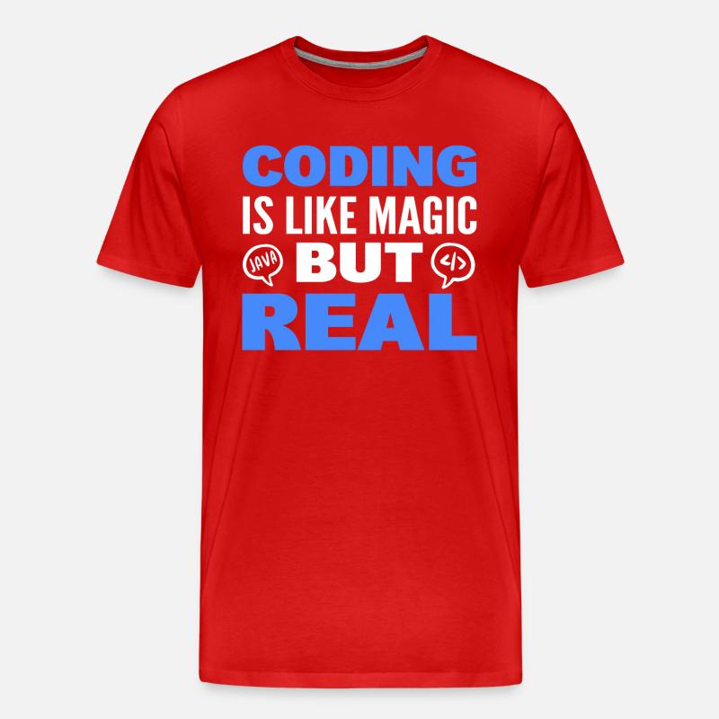 Lustiger Programmierer Computerspezialist - Männer Premium Bio T-Shirt - Rot