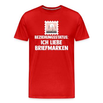 Philatelie Briefmarkensammlung Briefmarkensammler - Männer Premium Bio T-Shirt - Rot - Vorne - Damien (186cm)