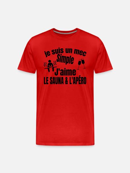 sauna et apéro - T-shirt bio Premium Homme - rouge