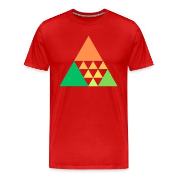 Bunte Dreiecke - Männer Premium Bio T-Shirt - Rot - Vorne - Damien (186cm)