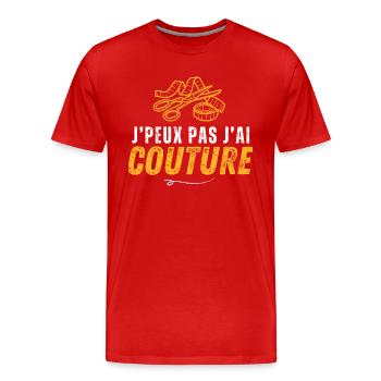 je peux pas COUTURE - T-shirt bio Premium Homme - rouge - Devant - Damien (186cm)