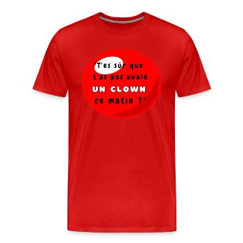Lustiger Ausdruck Clownsnase - Männer Premium Bio T-Shirt - Rot - Vorne - Damien (186cm)