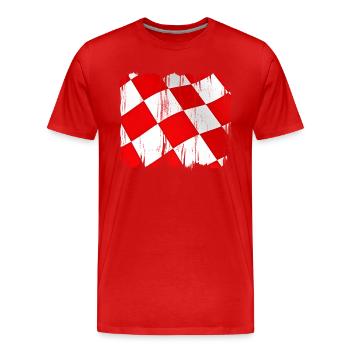 Kroatien hrvatska kroatien hrv hr zagreb geteilte Flagge - Männer Premium Bio T-Shirt - Rot - Vorne - Damien (186cm)