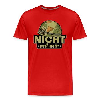 Dicton anti-guerre de paix - Pas avec moi - T-shirt bio Premium Homme - rouge - Devant - Damien (186cm)
