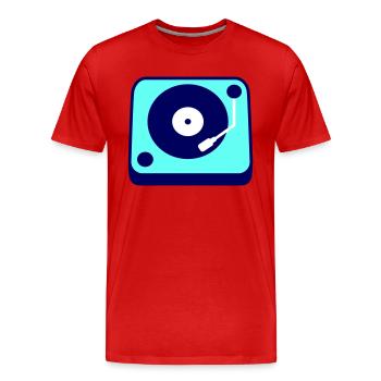 Mischpult Party DJ Vinyl Schallplatte Musik Liebe - Männer Premium Bio T-Shirt - Rot - Vorne - Damien (186cm)