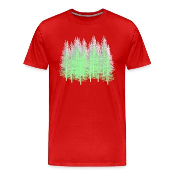 Forêt Arbres Conifères Forêt Sapins Épicéa Nature - T-shirt bio Premium Homme - rouge - Devant - Damien (186cm)
