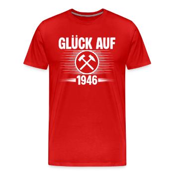 Glueck auf 1946 - Männer Premium Bio T-Shirt - Rot - Vorne - Damien (186cm)