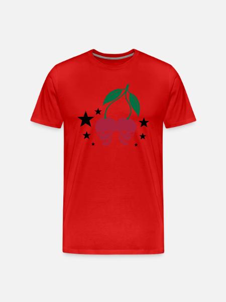 Cherry Skulls - Männer Premium Bio T-Shirt - Rot