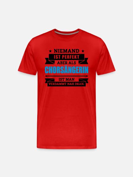 Funshirt Chorsängerin - Männer Premium Bio T-Shirt - Rot
