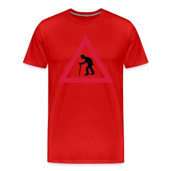 Attention vieil homme! - T-shirt bio Premium Homme - rouge - Devant - Damien (186cm)