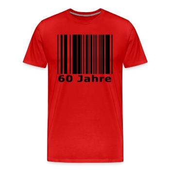 60 ans - T-shirt bio Premium Homme - rouge - Devant - Damien (186cm)
