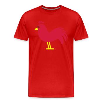 hahn - Männer Premium Bio T-Shirt - Rot - Vorne - Damien (186cm)