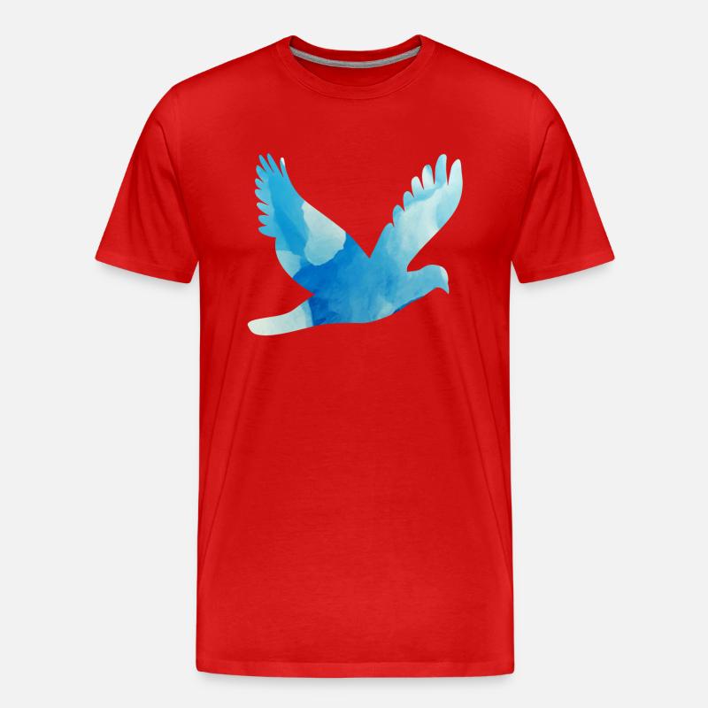 Friedenstaube in Eisblau - Männer Premium Bio T-Shirt - Rot