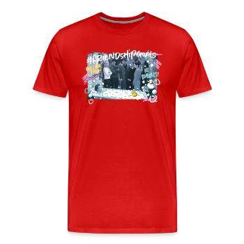 Friends Chandler badet #friendshipgoals - Männer Premium Bio T-Shirt - Rot - Vorne - Damien (186cm)