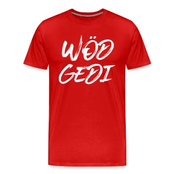 Wöd Gedi Bester Gedi sein Patenonkel fragen Taufe - Männer Premium Bio T-Shirt - Rot - Vorne - Damien (186cm)