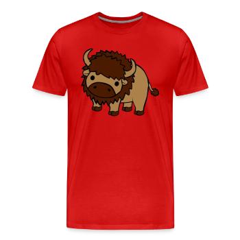 Sweet large bison - Men's Premium Organic T-Shirt - red - Front - Damien (186cm)