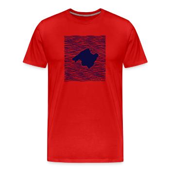 Mallorca, Spain, Mediterranean, waves, outline - Men's Premium Organic T-Shirt - red - Front - Damien (186cm)