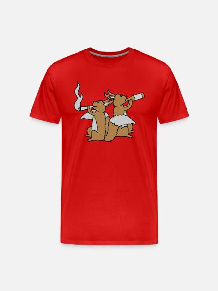 2 Party Squirrels - Men's Premium Organic T-Shirt - red