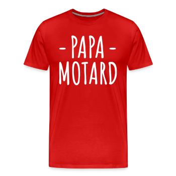 Papa motard cadeau motard, fête des pères, moto - T-shirt bio Premium Homme - rouge - Devant - Damien (186cm)