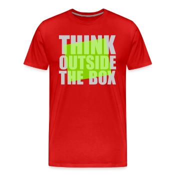 Green Think outside - Men's Premium Organic T-Shirt - red - Front - Damien (186cm)