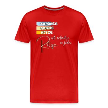witziger Spruch: Sommer Sonne Hitze Geschenkidee - Männer Premium Bio T-Shirt - Rot - Vorne - Damien (186cm)
