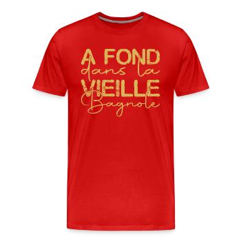 Old car gift mechanic tshirt mechanic - Men's Premium Organic T-Shirt - red - Front - Damien (186cm)
