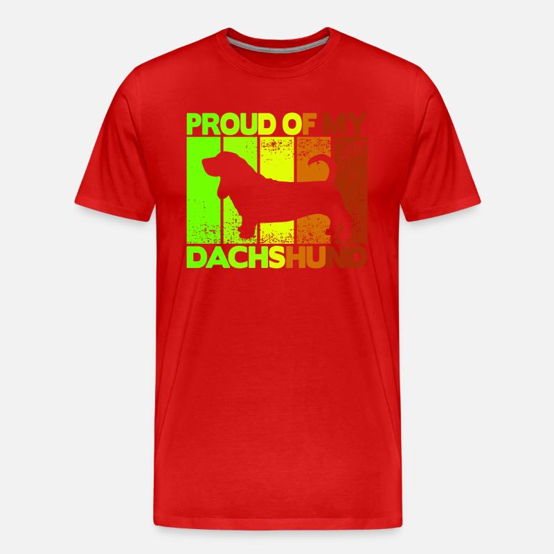 Fier de mon teckel - T-shirt bio Premium Homme - rouge