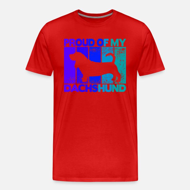 Fier de mon teckel - T-shirt bio Premium Homme - rouge