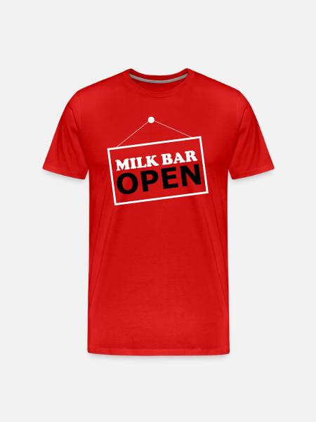 Milk Bar open - Men's Premium Organic T-Shirt - red