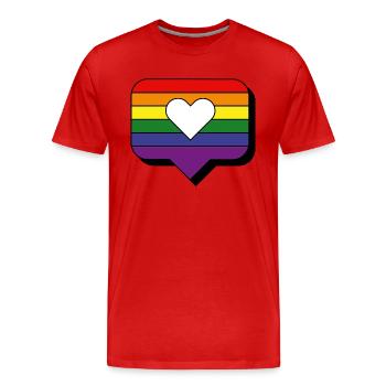 I love Pride - Men's Premium Organic T-Shirt - red - Front - Damien (186cm)