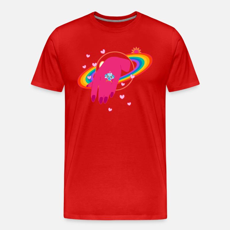 Regenbogen - Diamant - Männer Premium Bio T-Shirt - Rot