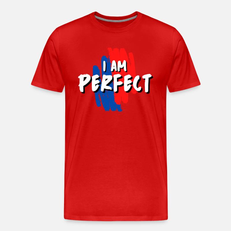 ICH BIN PERFEKT! - Männer Premium Bio T-Shirt - Rot
