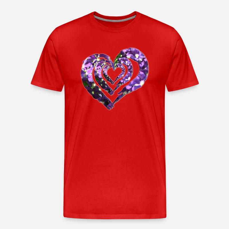 3faches Herz - Männer Premium Bio T-Shirt - Rot