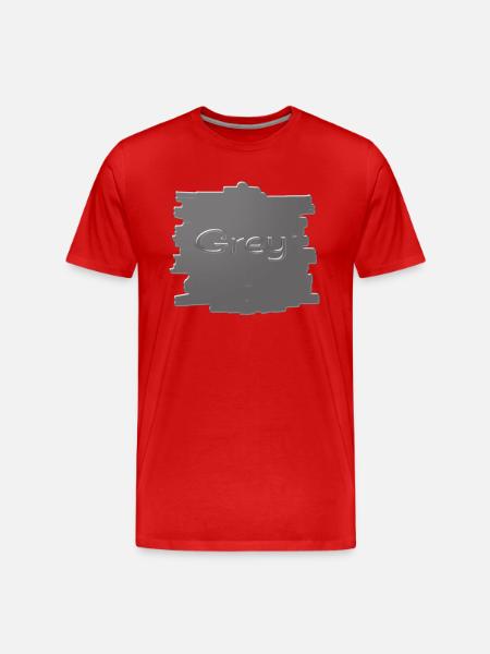 Grey - Men's Premium Organic T-Shirt - red