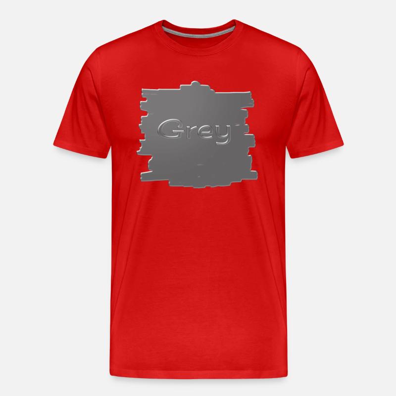 Grau - Männer Premium Bio T-Shirt - Rot