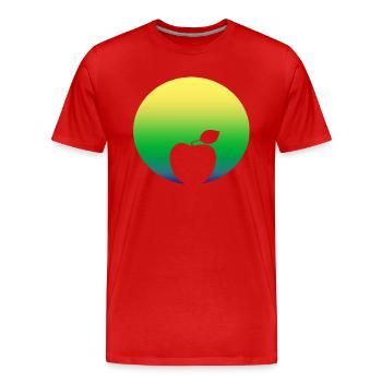 Apfel in gruen - Männer Premium Bio T-Shirt - Rot - Vorne - Damien (186cm)