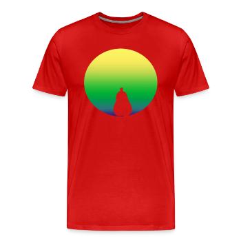 birne in gruen - Männer Premium Bio T-Shirt - Rot - Vorne - Damien (186cm)